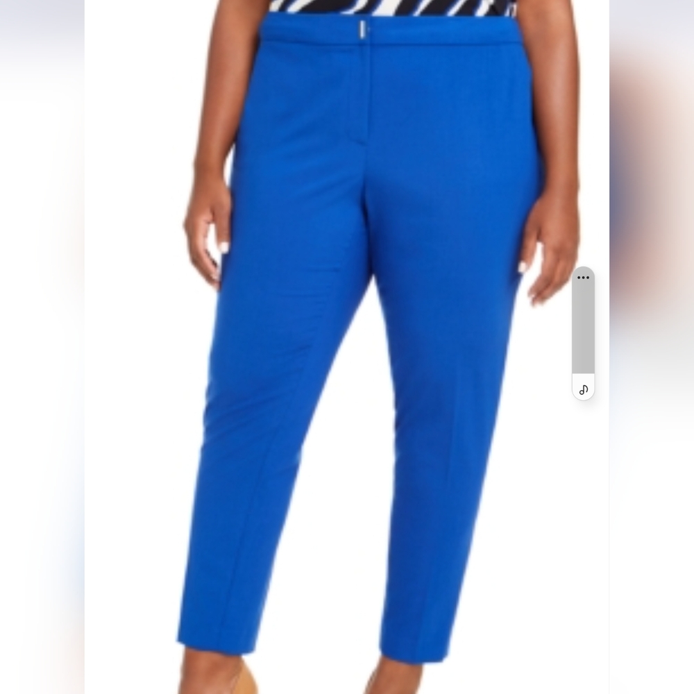 NWT CALVIN KLEIN PLUS SIZE STRAIGHT LEG BLUE DRESS PANTS